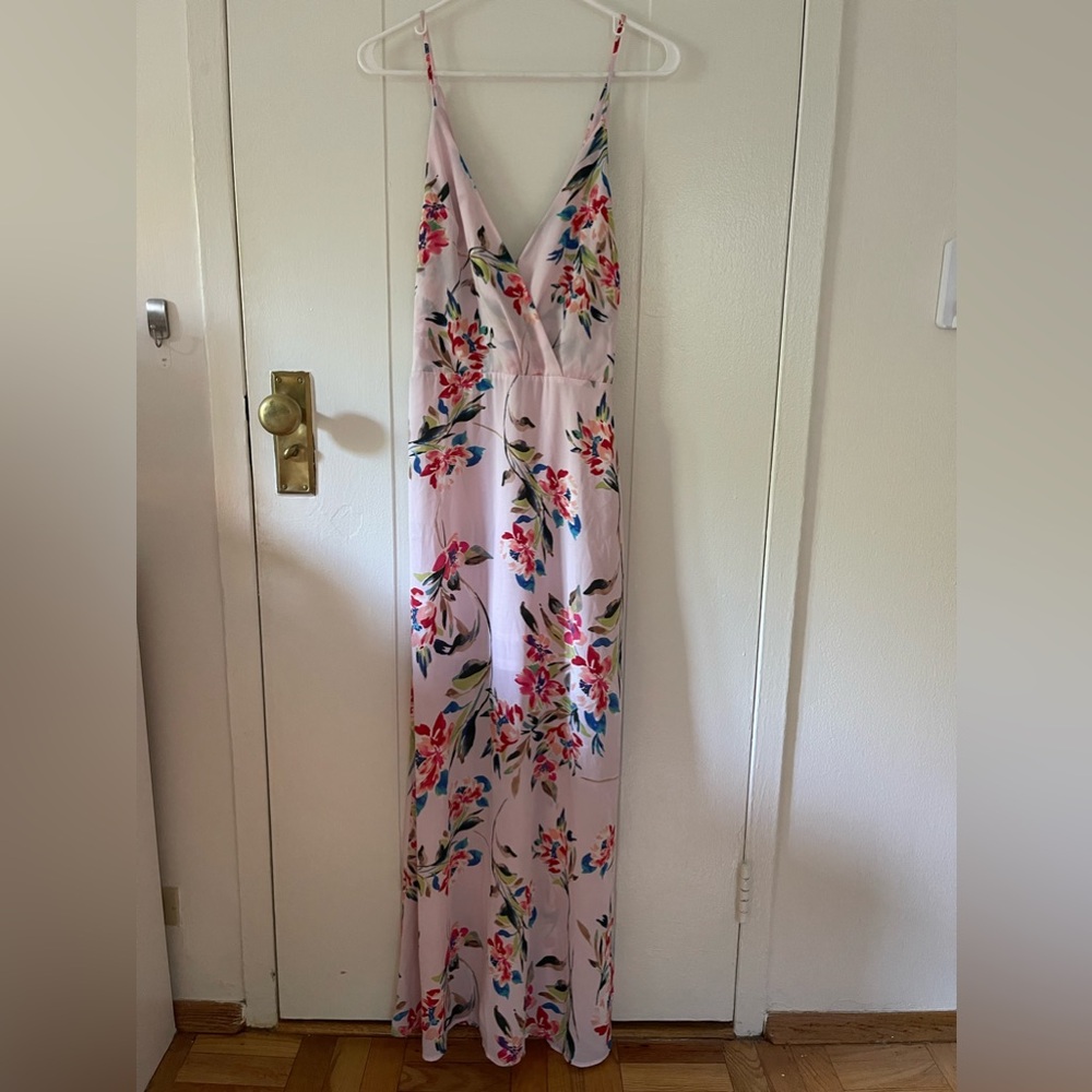 Light pink floral floor length dress - size small, tags still on - never worn